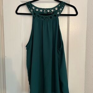 Papermoon Green Asymmetrical Cut Out Tank Top